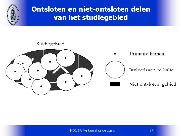 Ontsloten en niet-ontsloten delen van het studiegebied H 01 I 6 A Verkeerskunde basis