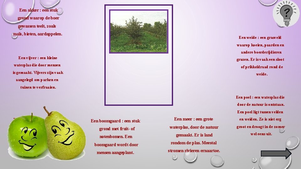 Een akker : een stuk grond waarop de boer gewassen teelt, zoals maïs, bieten,