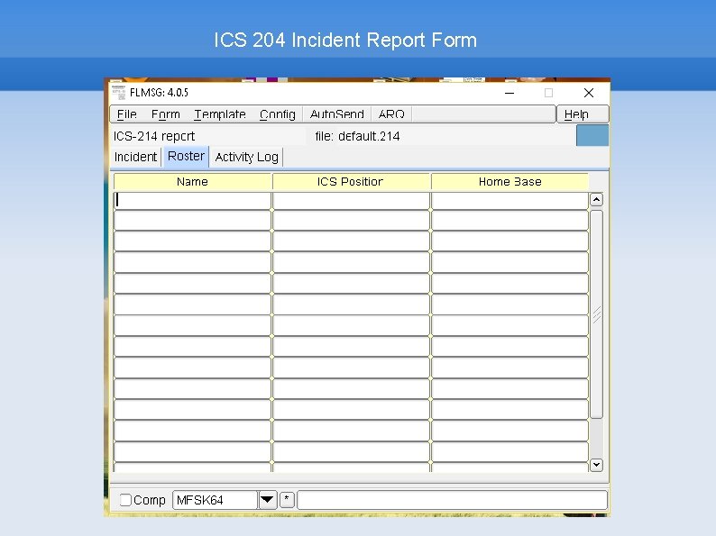 ICS 204 Incident Report Form 