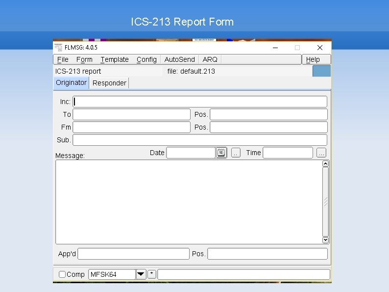 ICS-213 Report Form 