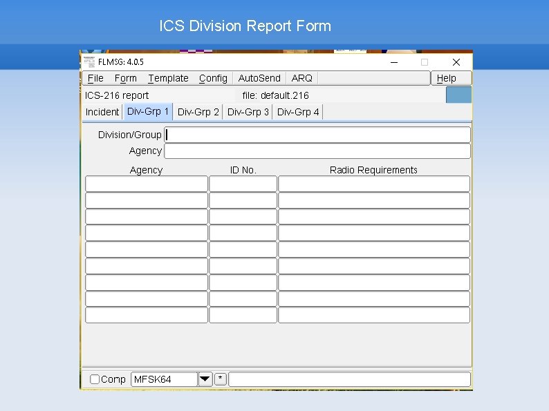 ICS Division Report Form 