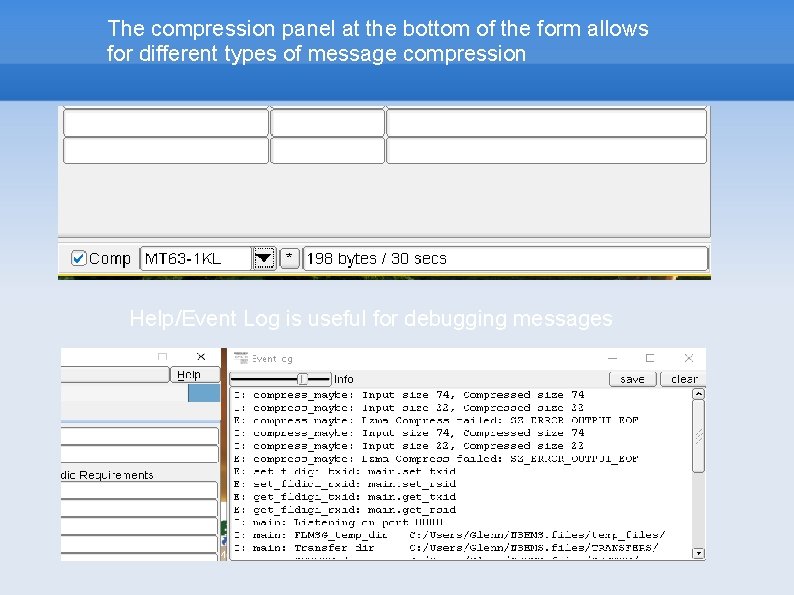 The compression panel at the bottom of the form allows for different types of