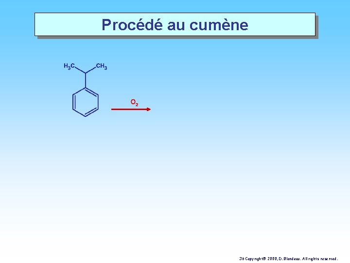 Procédé au cumène 36 Copyright© 2000, D. Blondeau. All rights reserved. 