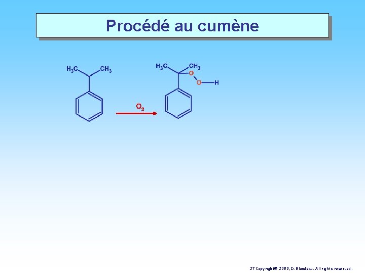 Procédé au cumène 37 Copyright© 2000, D. Blondeau. All rights reserved. 