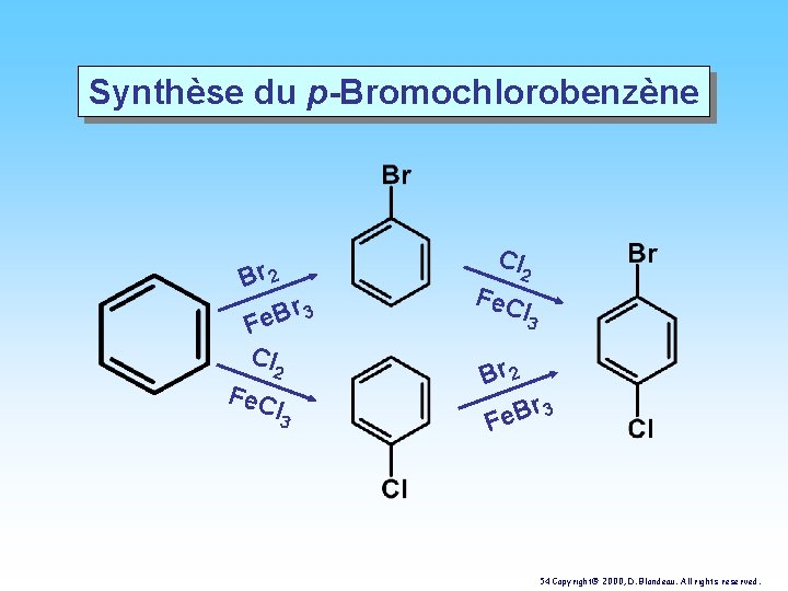 Synthèse du p-Bromochlorobenzène Br 2 r 3 B e F Cl 2 Fe. C