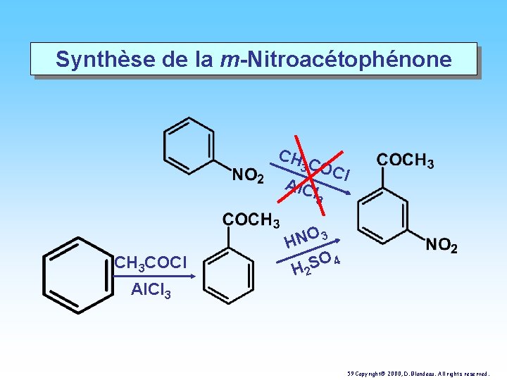 Synthèse de la m-Nitroacétophénone CH 3 CO Cl Al. C l 3 HNO O