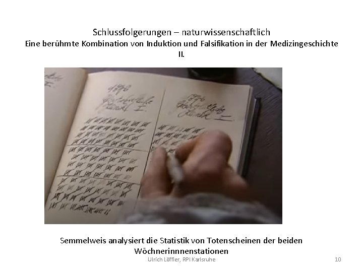 Schlussfolgerungen – naturwissenschaftlich Eine berühmte Kombination von Induktion und Falsifikation in der Medizingeschichte II.