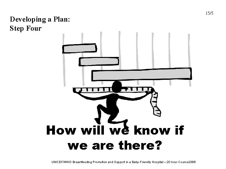 Developing a Plan: Step Four How will we know if we are there? UNICEF/WHO Developing a Plan: Step Four How will we know if we are there? UNICEF/WHO