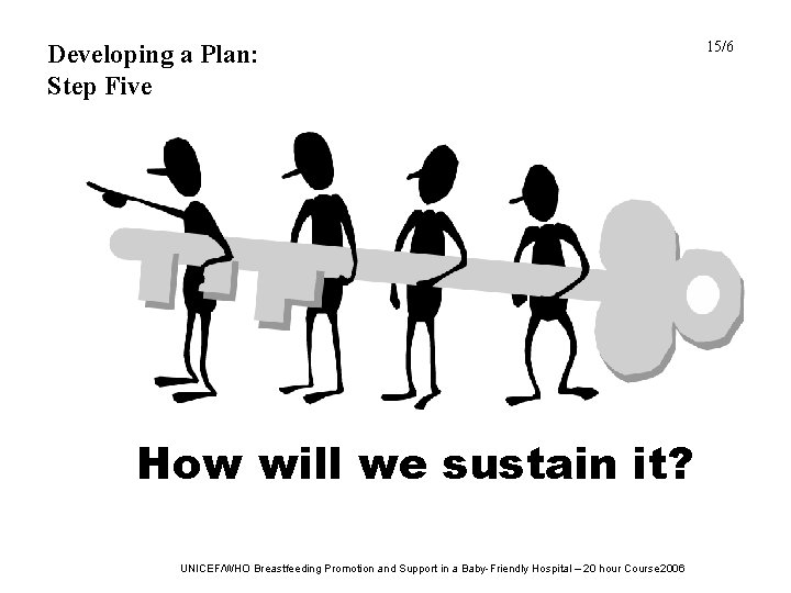 Developing a Plan: Step Five How will we sustain it? UNICEF/WHO Breastfeeding Promotion and Developing a Plan: Step Five How will we sustain it? UNICEF/WHO Breastfeeding Promotion and