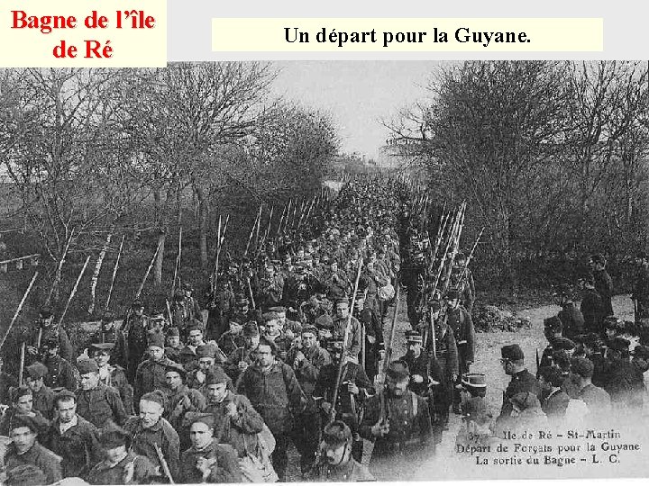 Bagne de l’île de Ré Un départ pour la Guyane. 