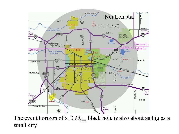 Neutron star The event horizon of a 3 MSun black hole is also about Neutron star The event horizon of a 3 MSun black hole is also about