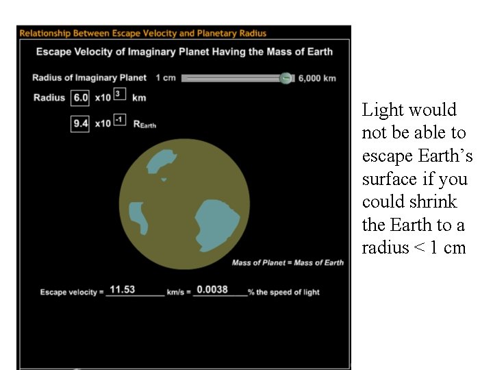 Light would not be able to escape Earth’s surface if you could shrink the Light would not be able to escape Earth’s surface if you could shrink the