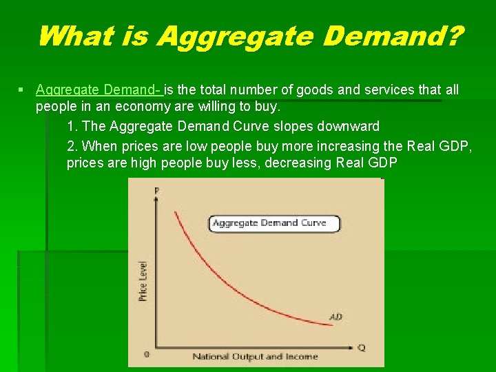 What is Aggregate Demand? § Aggregate Demand- is the total number of goods and What is Aggregate Demand? § Aggregate Demand- is the total number of goods and