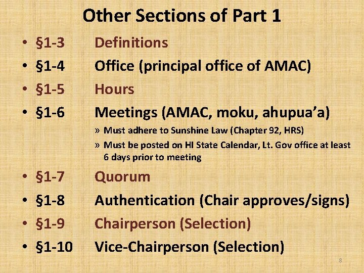 Other Sections of Part 1 • • § 1 -3 § 1 -4 §