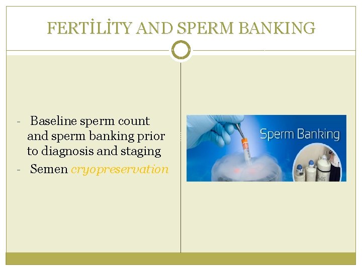 FERTİLİTY AND SPERM BANKING - Baseline sperm count and sperm banking prior to diagnosis
