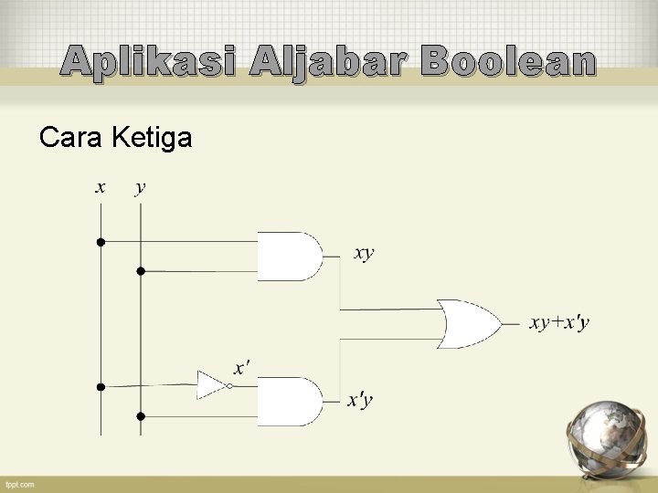 Aplikasi Aljabar Boolean Cara Ketiga 