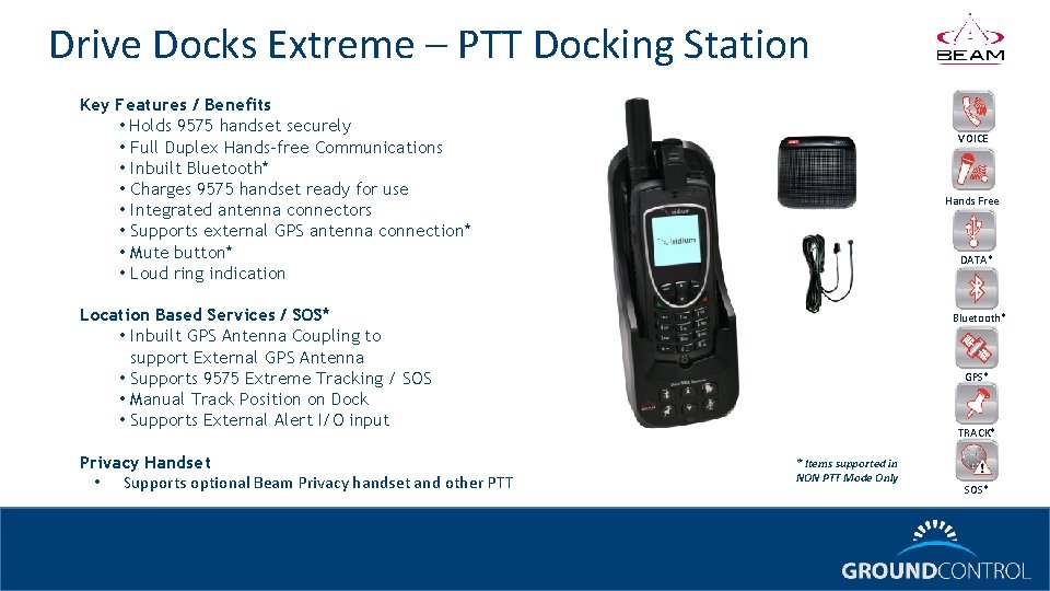 Drive Docks Extreme – PTT Docking Station Key Features / Benefits • Holds 9575