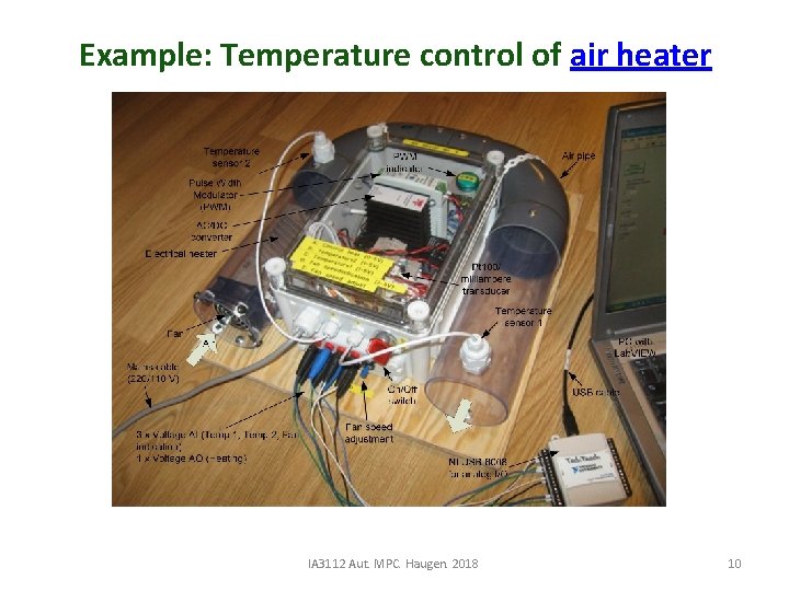 Example: Temperature control of air heater IA 3112 Aut. MPC. Haugen. 2018 10 
