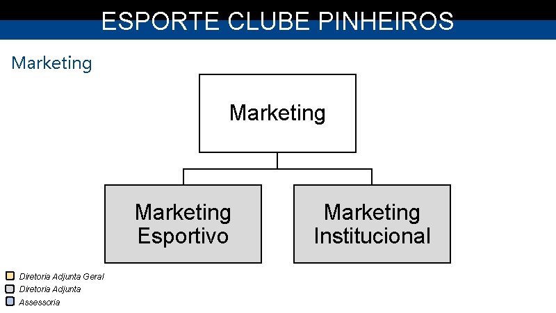 ESPORTE CLUBE PINHEIROS Marketing Esportivo Diretoria Adjunta Geral Diretoria Adjunta Assessoria Marketing Institucional 