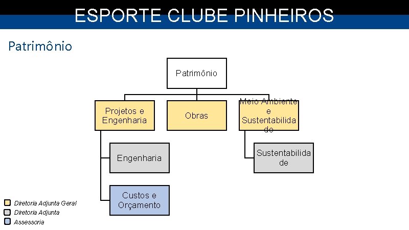 ESPORTE CLUBE PINHEIROS Patrimônio Projetos e Engenharia Diretoria Adjunta Geral Diretoria Adjunta Assessoria Custos