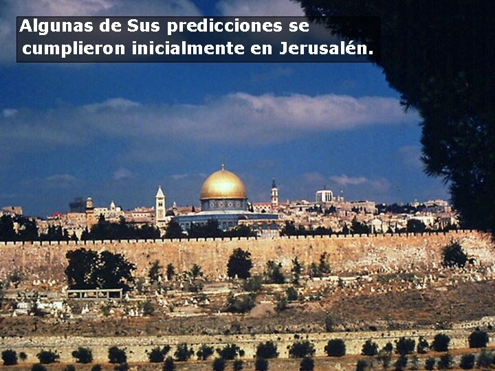  Algunas de Sus predicciones se cumplieron inicialmente en Jerusalén. 