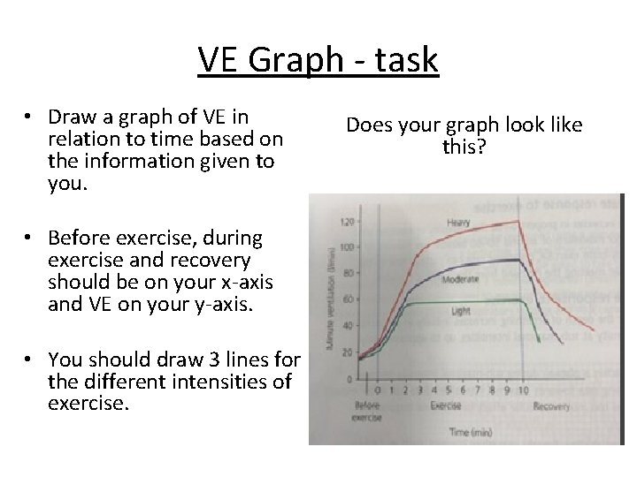 VE Graph - task • Draw a graph of VE in relation to time VE Graph - task • Draw a graph of VE in relation to time