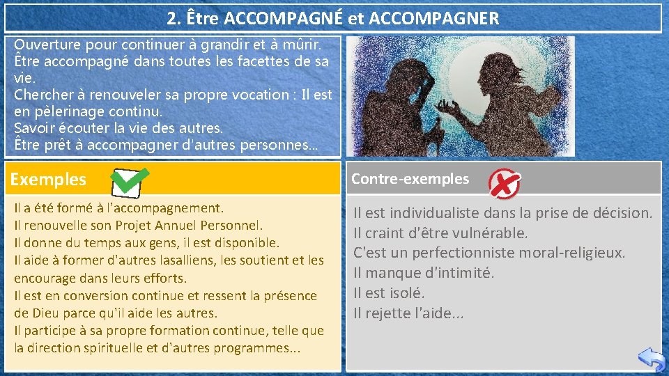 2. Être ACCOMPAGNÉ et ACCOMPAGNER Ouverture pour continuer à grandir et à mûrir. Être 2. Être ACCOMPAGNÉ et ACCOMPAGNER Ouverture pour continuer à grandir et à mûrir. Être