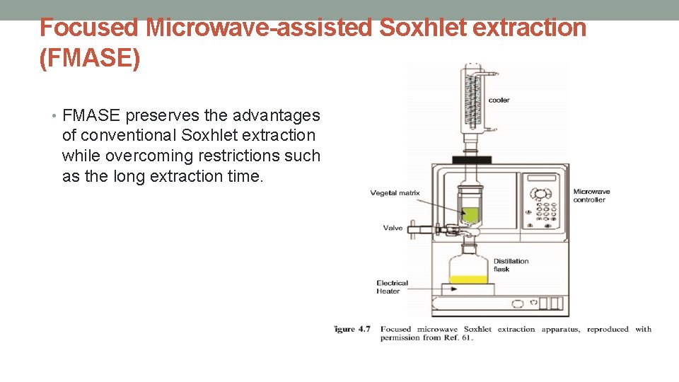 Focused Microwave-assisted Soxhlet extraction (FMASE) • FMASE preserves the advantages of conventional Soxhlet extraction