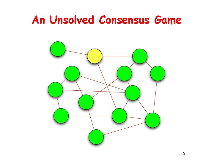An Unsolved Consensus Game 9 An Unsolved Consensus Game 9