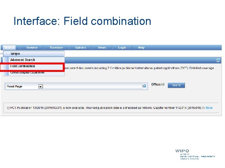 Interface: Field combination Interface: Field combination