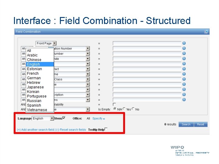 Interface : Field Combination - Structured Interface : Field Combination - Structured