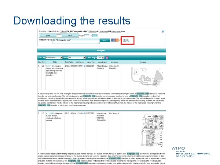Downloading the results Downloading the results