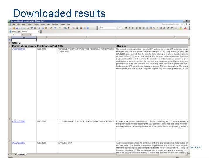 Downloaded results Downloaded results