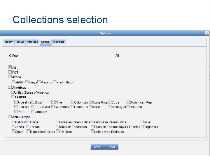 Collections selection Collections selection