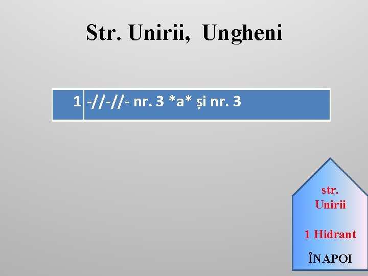 Str. Unirii, Ungheni 1 -//-//- nr. 3 *a* și nr. 3 str. Unirii 1