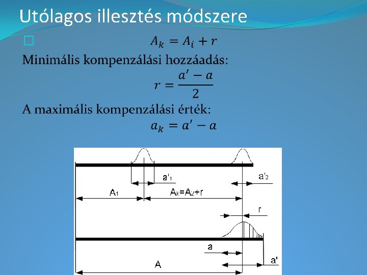 Utólagos illesztés módszere � Utólagos illesztés módszere �