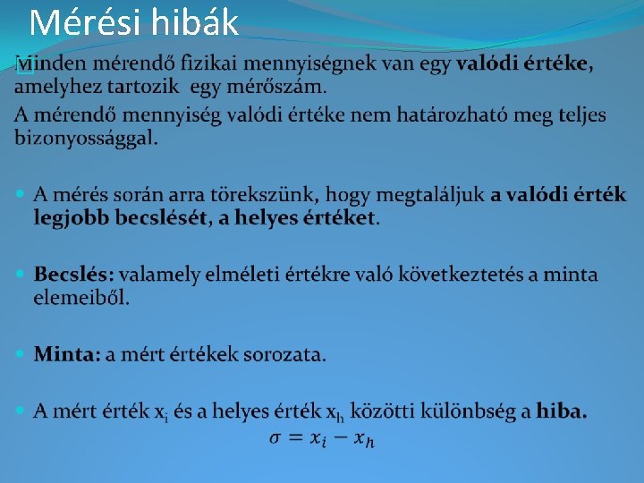 Mérési hibák � 