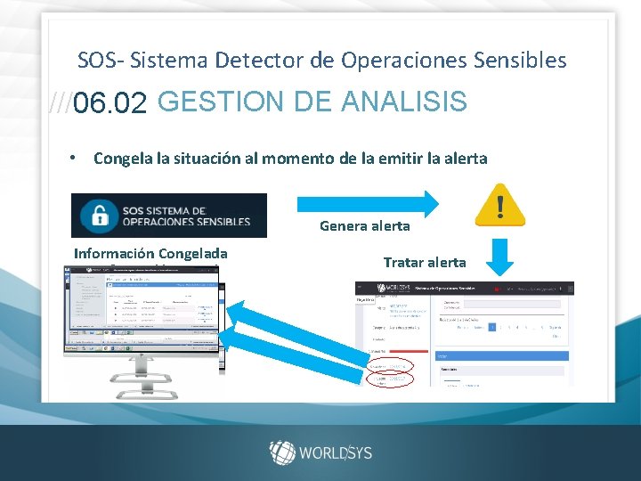 SOS- Sistema Detector de Operaciones Sensibles ///06. 02 GESTION DE ANALISIS • Congela la SOS- Sistema Detector de Operaciones Sensibles ///06. 02 GESTION DE ANALISIS • Congela la