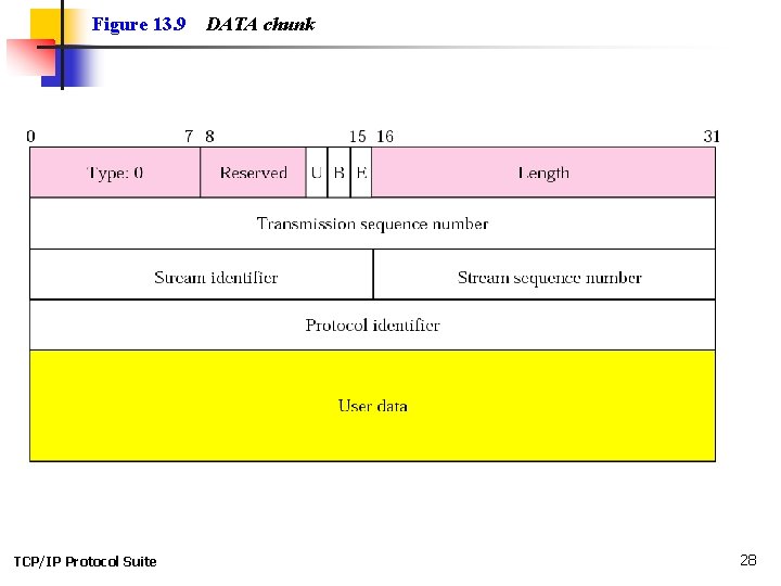 Figure 13. 9 TCP/IP Protocol Suite DATA chunk 28 