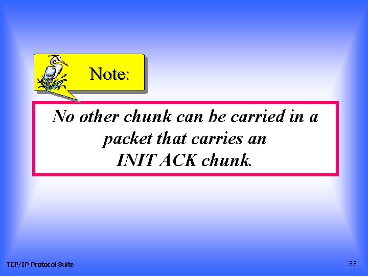 Note: No other chunk can be carried in a packet that carries an INIT Note: No other chunk can be carried in a packet that carries an INIT