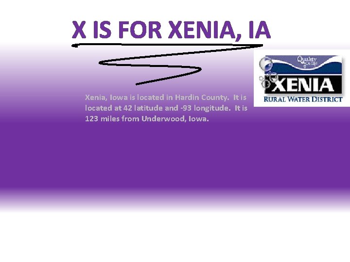 X IS FOR XENIA, IA Xenia, Iowa is located in Hardin County. It is
