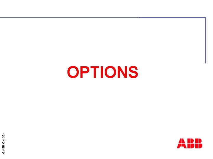 © ABB Oy - 32 OPTIONS 