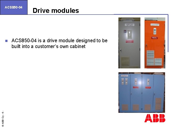 ACS 850 -04 © ABB Oy - 4 n Drive modules ACS 850 -04