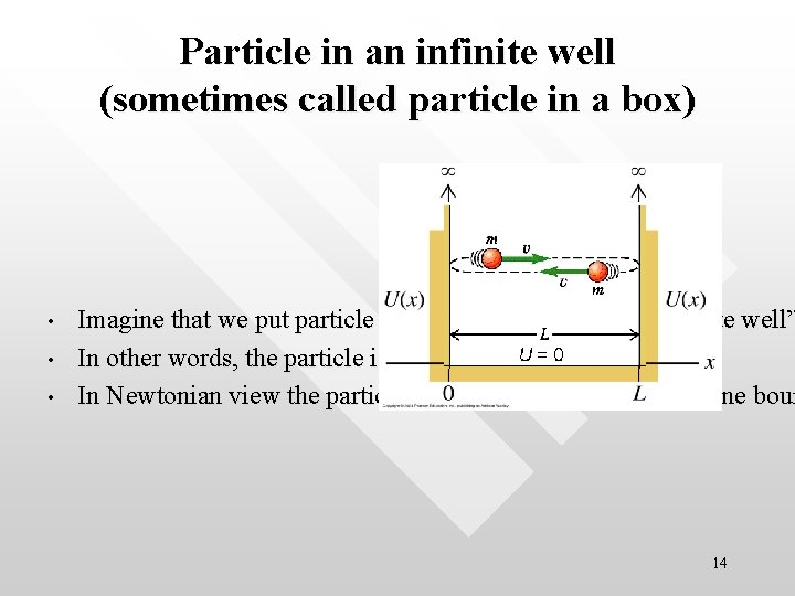 Particle in an infinite well (sometimes called particle in a box) • • •