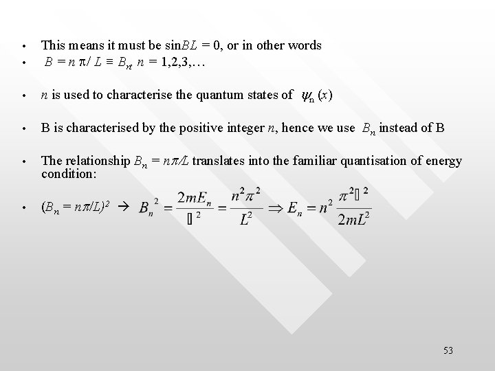 • This means it must be sin. BL = 0, or in other • This means it must be sin. BL = 0, or in other