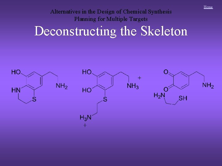 Alternatives in the Design of Chemical Synthesis Planning for Multiple Targets Deconstructing the Skeleton