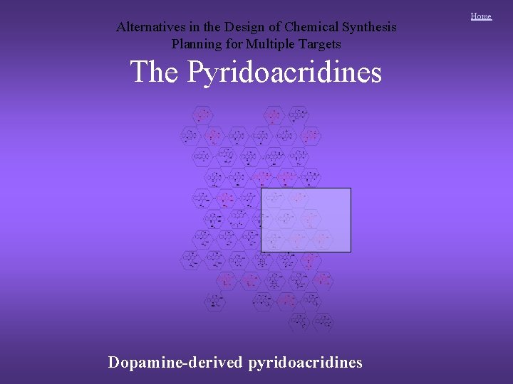 Alternatives in the Design of Chemical Synthesis Planning for Multiple Targets The Pyridoacridines Dopamine-derived Alternatives in the Design of Chemical Synthesis Planning for Multiple Targets The Pyridoacridines Dopamine-derived