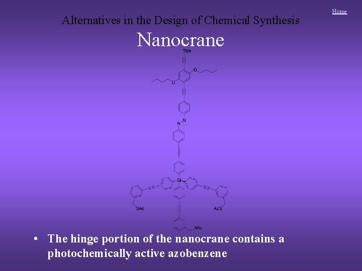 Alternatives in the Design of Chemical Synthesis Nanocrane • The hinge portion of the Alternatives in the Design of Chemical Synthesis Nanocrane • The hinge portion of the