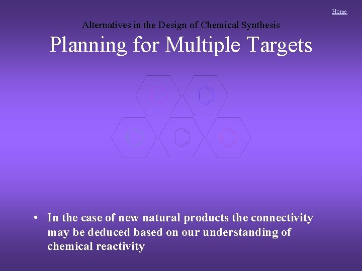 Home Alternatives in the Design of Chemical Synthesis Planning for Multiple Targets • In Home Alternatives in the Design of Chemical Synthesis Planning for Multiple Targets • In