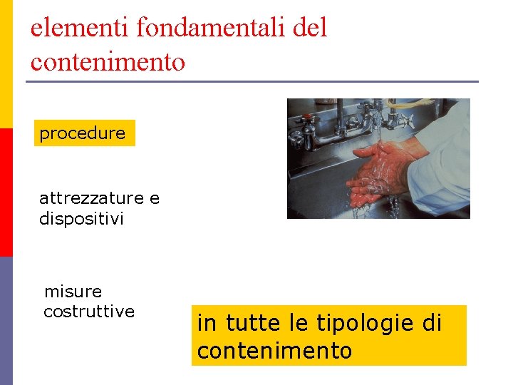 elementi fondamentali del contenimento procedure attrezzature e dispositivi misure costruttive in tutte le tipologie